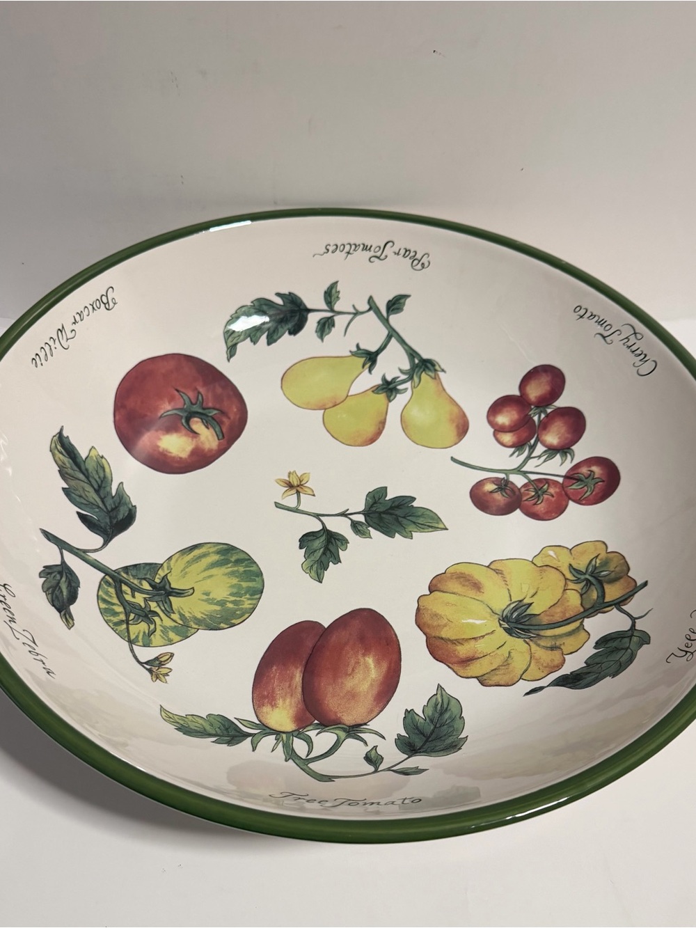 Williams-Sonoma Vintage 13" Heirloom Tomatoes Pasta Bowl Made in Portugal